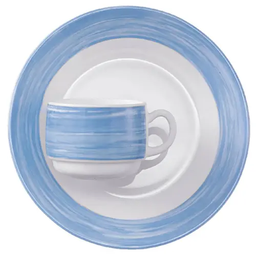 Assiette à dessert BRUSH, 195 mm, bleu/blanc - Esmeyer photo du produit
