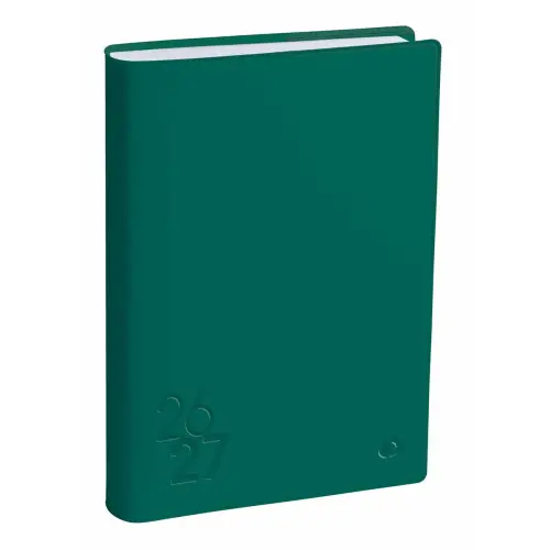 Agenda ann&eacute;e scolaire 2026-2027 Eurotextagenda - Journalier - Multilingue - Touch - Vert - 12 mois de ao&ucirc;t &agrave; juillet - 12x17 cm - Papier Clairefontaine blanc - Fabrication fran&ccedil;aise - Quo Vadis photo du produit