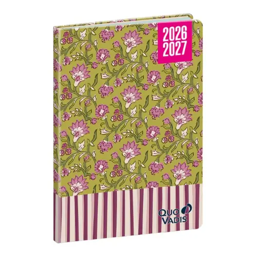 Agenda ann&eacute;e scolaire 2026-2027 Hebdocolor 15 - Semainier Horizontal Fran&ccedil;ais - Canopy Fleurs - 12 mois de ao&ucirc;t &agrave; juillet - 10x15 cm - Quo Vadis photo du produit