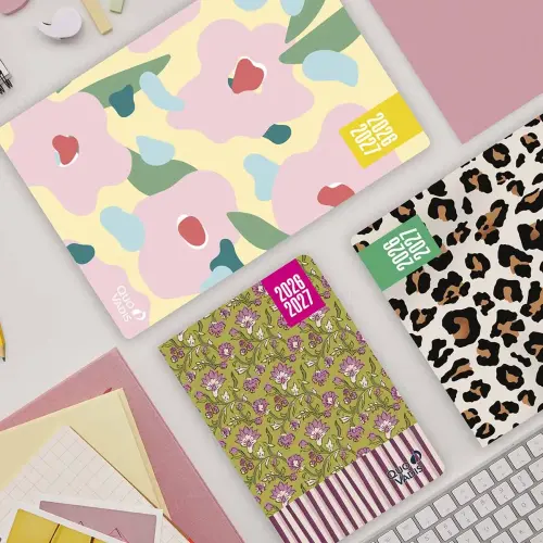 Agenda ann&eacute;e scolaire 2026-2027 Hebdocolor 15 - Semainier Horizontal Fran&ccedil;ais - Canopy Fleurs - 12 mois de ao&ucirc;t &agrave; juillet - 10x15 cm - Quo Vadis photo du produit