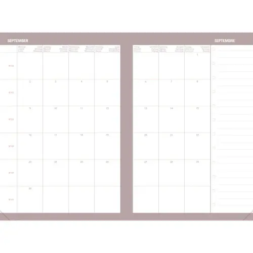 Agenda année scolaire 2026-2027 Universitaire Color - Semainier Planning Multilingue - Pastel Beige - 13 mois de août à août - 10x15 cm - Quo Vadis photo du produit