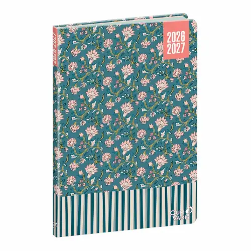 Agenda année scolaire 2026-2027 Hebdocolor 21 - Semainier Horizontal Français - Canopy Fleurs - 12 mois de août à juillet - 15x21 cm - Quo Vadis photo du produit