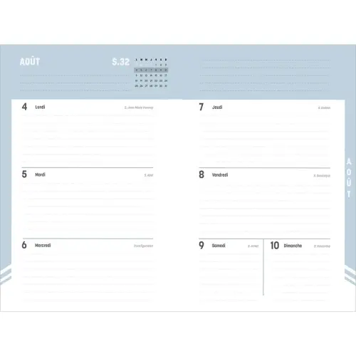 Agenda année scolaire 2026-2027 Hebdocolor 21 - Semainier Horizontal Français - Canopy Fleurs - 12 mois de août à juillet - 15x21 cm - Quo Vadis photo du produit