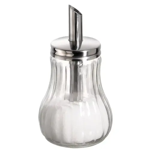 Sucrier avec tube doseur, acier inoxydable/verre - APS photo du produit