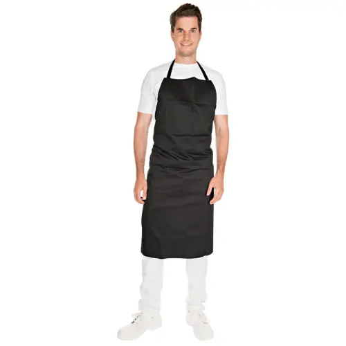 Tablier à bavette - polycoton - Noir - Hygostar photo du produit