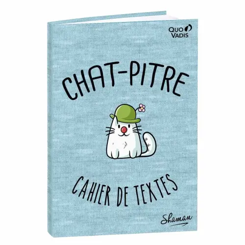 Cahier de textes Fran&ccedil;ais Shaman Chapitre Journalier - 15x21 cm - Papier Clairefontaine blanc - Fabrication fran&ccedil;aise - Quo Vadis photo du produit