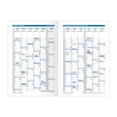 Agenda ann&eacute;e scolaire avec r&eacute;pertoire 2026-2027 Universitaire - Semainier Planning Fran&ccedil;ais - Bloom Beige - 13 mois de ao&ucirc;t &agrave; ao&ucirc;t - 10x15 cm - Papier Clairefontaine blanc - Quo Vadis photo du produit