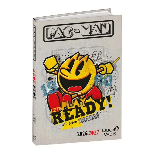 Agenda année scolaire 2026-2027 Eurotextagenda - Journalier - Multilingue - Pac man - Ready - 12 mois de août à juillet - 12x17 cm - Quo Vadis photo du produit