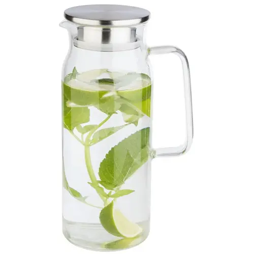 Carafe en verre avec couvercle, 1,5 litres, verre/inox - APS photo du produit