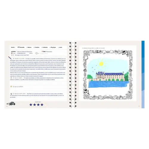 3 Carnets de sorties spiralé Français - Carnets thématiques All over - 24x24 cm - Papier Clairefontaine blanc - Fabrication française - Quo Vadis photo du produit