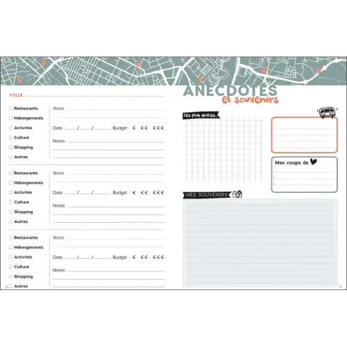 Carnet de bonnes adresses Français - Carnets thématiques Fantaisie - 15x21 cm - Papier Clairefontaine blanc - Fabrication française - Quo Vadis photo du produit