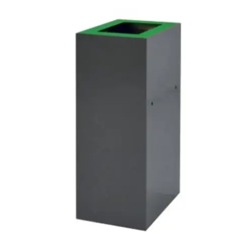 Benne tri sélectif Modus 60L gris couvercle vert - Boma photo du produit