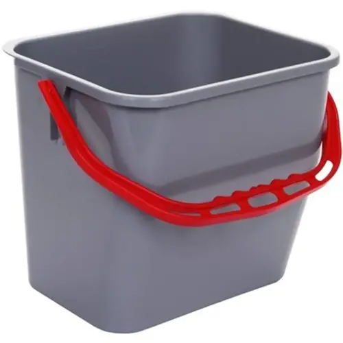 Seau 12L GRIS anse ROUGE photo du produit