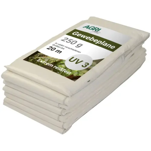 AGRIplus Bâche toile avec oeillets, 4 x 6 m, 250 g/m2, blanc photo du produit