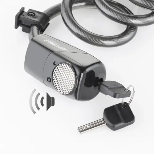 Antivol spirale avec alarme pour v&eacute;lo - longueur 1200 mm - Fischer photo du produit