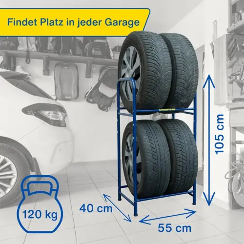 GOODYEAR Rayonnage pour pneus de voiture, pour 4 pneus, bleu photo du produit