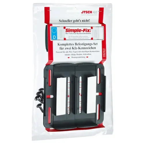 Support de plaque d'immatriculation Simple-Fix - Noir - IWH photo du produit