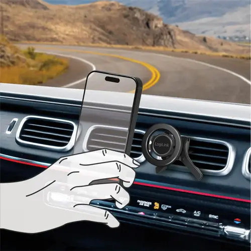 LogiLink Support magn&eacute;tique 3 points pour smartphone, noir photo du produit