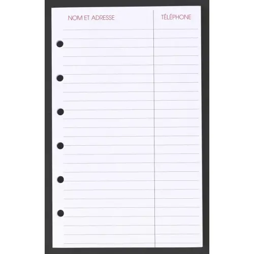 Feuilles adresse 0914 Recharge Tranche dor&eacute;e - 8,7x13,6 cm - Lign&eacute;es - Quo vadis photo du produit