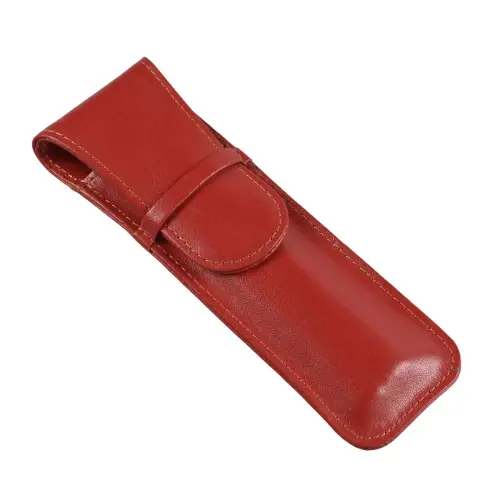 Etui 2 stylos &agrave; rabat - Cuir Satiny - 16x2,5x0,8 cm - Quo vadis photo du produit
