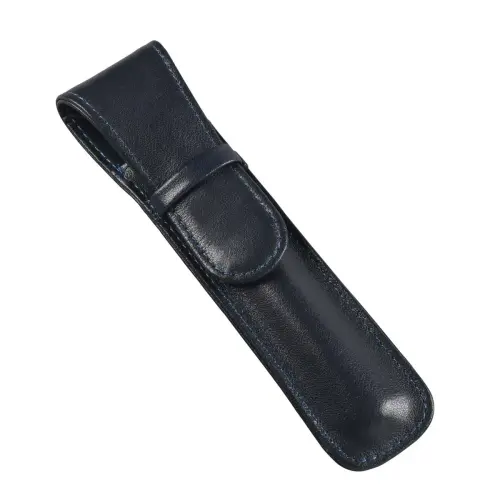 Etui 1 stylo - Rabat cuir Satiny - 16,5x5x1 cm - Quo Vadis photo du produit