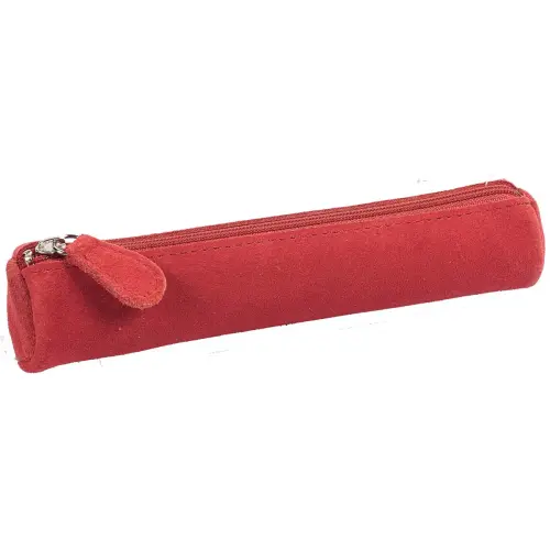 Trousse mini ronde - Cuir Velours - 17x3,5 cm - Quo vadis photo du produit