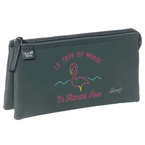Trousse 3 compartiments Shaman - 22,5x11x6 cm - Quo vadis photo du produit