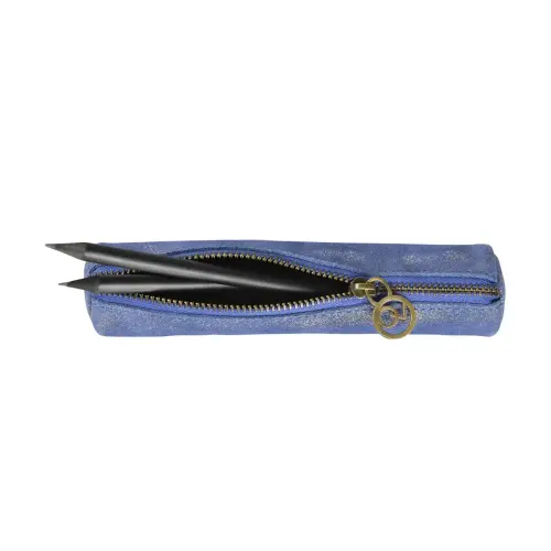 Trousse mini ronde - Cuir Julo - 17x3,5 cm - Quo vadis photo du produit