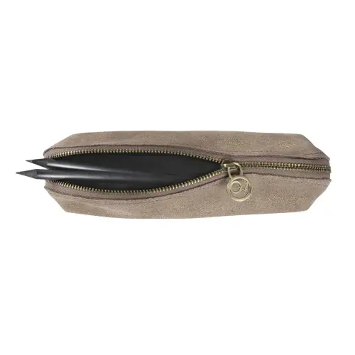 Trousse Lotus - Cuir Julo - 21x6,5x6,5 cm - Quo vadis photo du produit