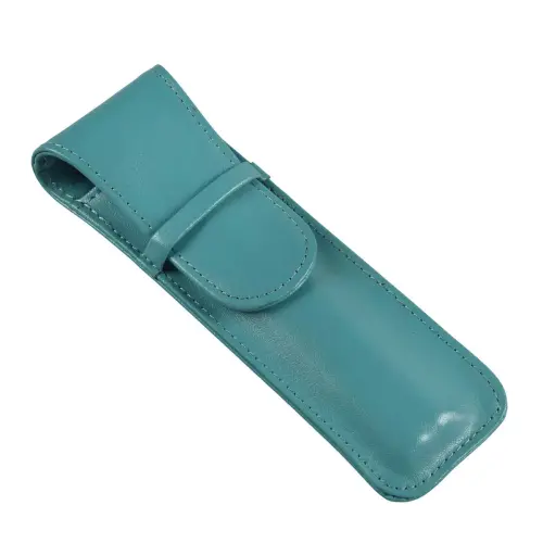 Etui 2 stylos &agrave; rabat - Cuir Satiny - 16x2,5x0,8 cm - Quo vadis photo du produit