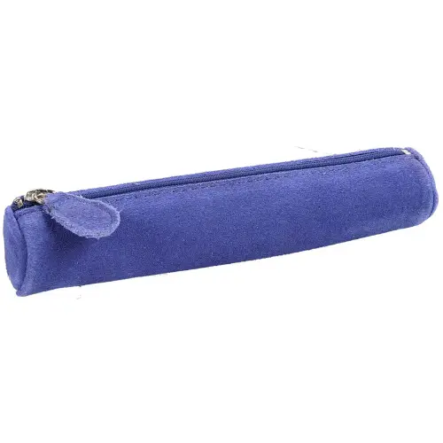 Trousse mini ronde - Cuir Velours - 17x3,5 cm - Quo vadis photo du produit
