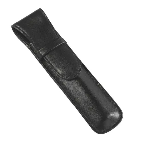Etui 1 stylo - Rabat cuir Satiny - 16,5x5x1 cm - Quo vadis photo du produit