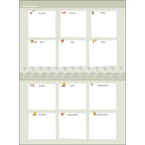 Agenda 17 S perp&eacute;tuel FR Eterny - 12x17 cm - Perp&eacute;tuel - Quo vadis photo du produit