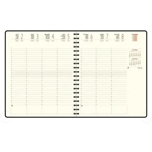 Agenda bi-matière effet python semaine sur 2 pages grille verticale 7h-21h 7 jours complets édition multilingue - Exacompta photo du produit