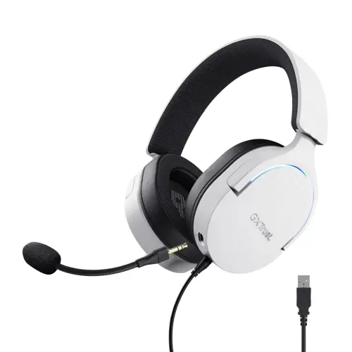 Casque gaming filaire &agrave; arceau GXT 490 Fayzo USB-A noir et blanc - Trust photo du produit