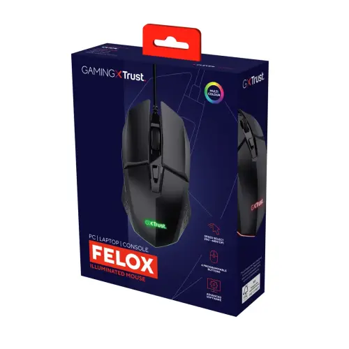 Souris gaming pour droitier GXT 109 Felox USB-A optique 6400 DPI - Trust photo du produit