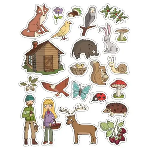 Gommettes thématiques La Forêt 12 feuilles - Apli photo du produit