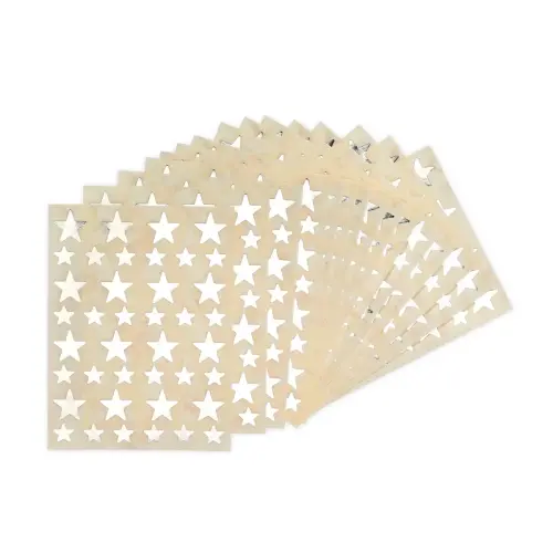 Gommettes &eacute;toiles argent 17 feuilles - Apli photo du produit