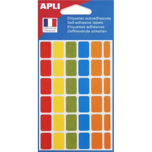 Étiquettes couleurs assorties 12 x 18 mm 120 unités - Apli photo du produit