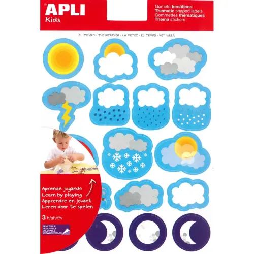 Gommettes thématiques La météo 3 feuilles - Apli photo du produit
