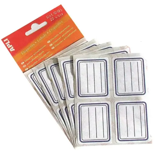 Étiquettes scolaires lignées bleues 20 unités 38 x 50 mm - Apli photo du produit