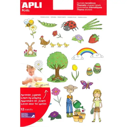 Gommettes thématiques Le Printemps 12 feuilles - Apli photo du produit