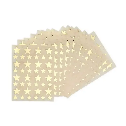 Gommettes étoiles 12,5 et 19,5 mm or métallisé 3 feuilles - Apli photo du produit