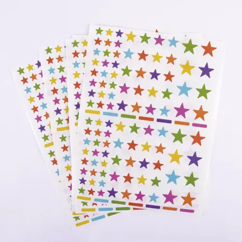 Gommettes étoiles enlevables aux couleurs Peps 6 feuilles - Apli photo du produit