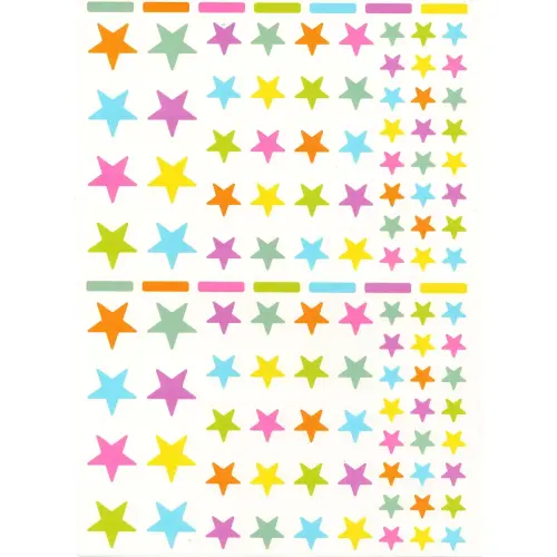Gommettes étoiles enlevables aux couleurs Peps 6 feuilles - Apli photo du produit