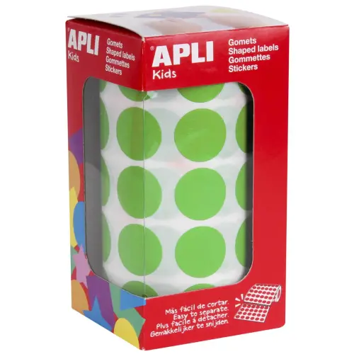 Rouleau gommettes rondes &Oslash; 20 mm vert clair - Apli photo du produit