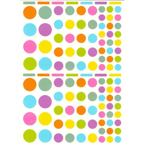 Gommettes rondes couleurs peps 6 feuilles - Apli photo du produit