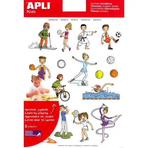 Gommettes thématiques Les Sports 3 feuilles - Apli photo du produit