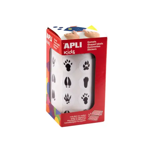 Rouleau de gommettes les empreintes d'animaux - 900 unit&eacute;s - Apli photo du produit