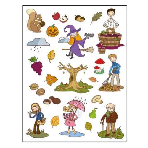 Gommettes thématiques L’Automne 12 feuilles - Apli photo du produit